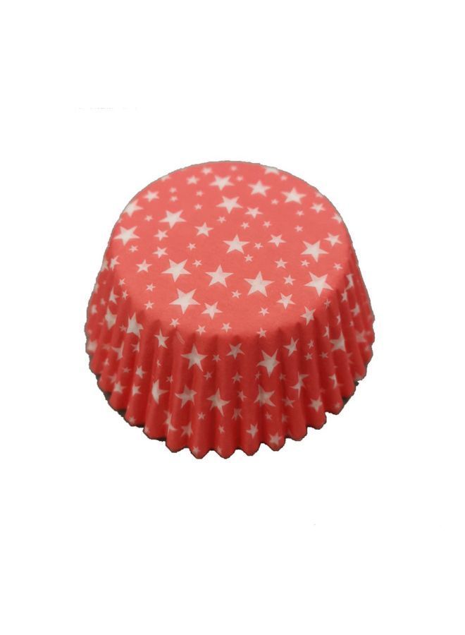 NIBEMINENT Pack Of 100 Cupcake Paper Red/White 50x30mm - Image 1