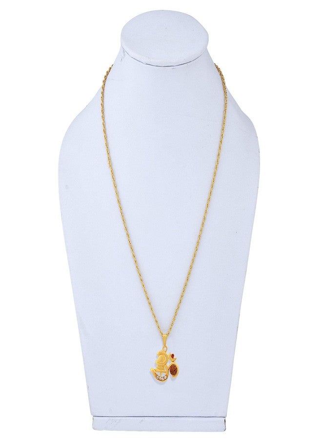 Morvi Brass Gold Plated CZ 3D om with Shivling Mahadeva Shiva, Necklace Pendant Locket for Men and Women - Image 3