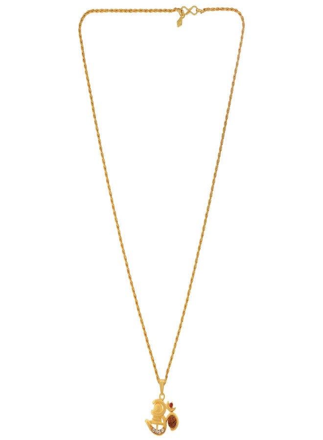 Morvi Brass Gold Plated CZ 3D om with Shivling Mahadeva Shiva, Necklace Pendant Locket for Men and Women - Image 2