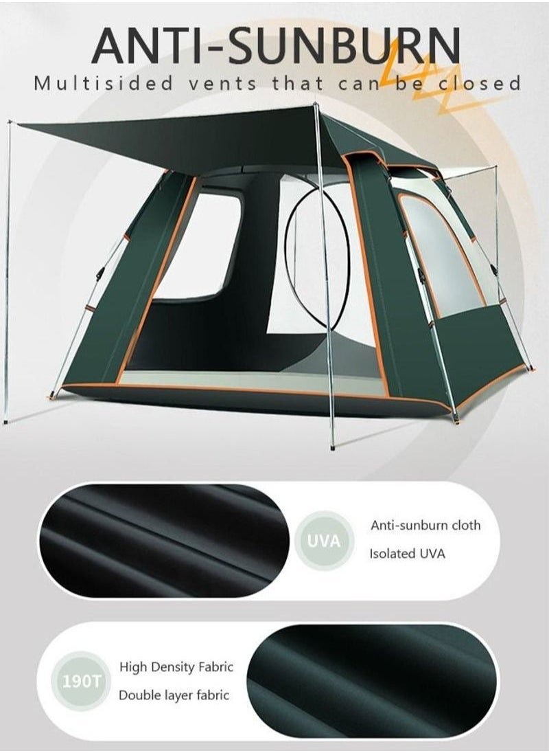 XiuWoo - Pop up Outdoor Camping Tent with Caring Bag Automatic Lightweight Waterproof for Hiking or Beach-Dark Green - Image 1