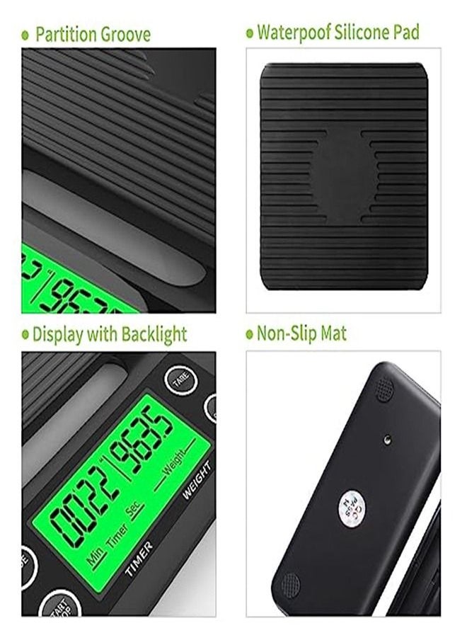 Goolsky - Goolsky  Coffee Scale with Timer, LCD Backlight Display, High Accuracy Kitchen with Tare Function, 6.6LB/3KG Max Load, 0.1g Precision Sensor, Batteries Included - Image 1