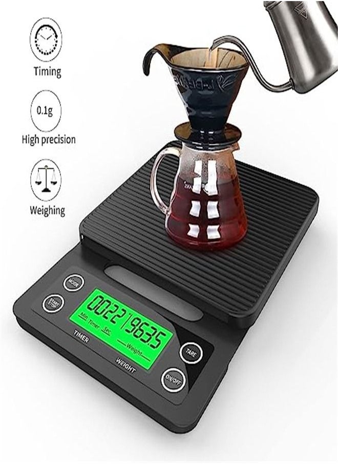 Goolsky - Goolsky  Coffee Scale with Timer, LCD Backlight Display, High Accuracy Kitchen with Tare Function, 6.6LB/3KG Max Load, 0.1g Precision Sensor, Batteries Included - Image 1