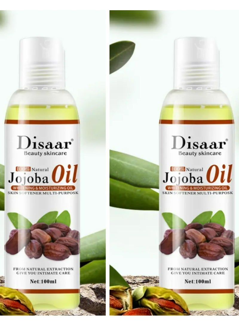 Disaar Pure Natural Jojoba Oil Moturizer & Whitening Skin Softer Multi Purpose 2*100ml 2 pcs - Image 1