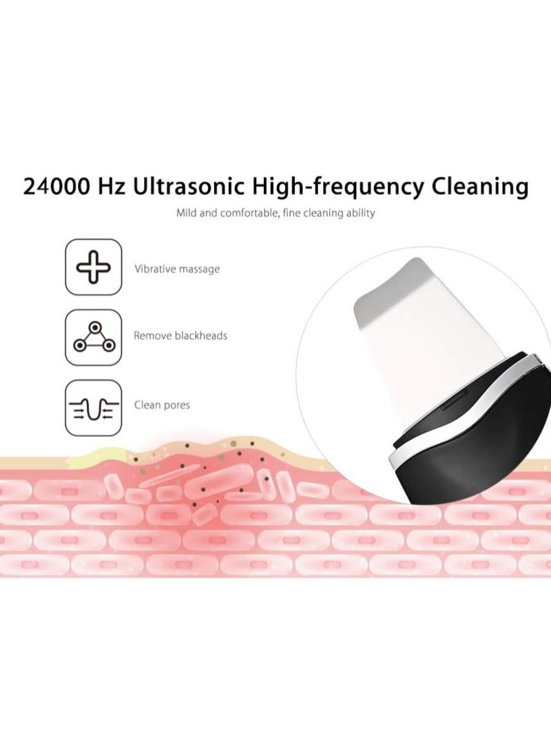 Generic Portable Blackhead Remover, Ultrasonic Facial Cleanser, Rechargeable Skin Scrubber Exfoliator - White  - Image 4