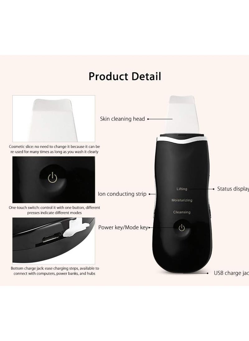 Generic Portable Blackhead Remover, Ultrasonic Facial Cleanser, Rechargeable Skin Scrubber Exfoliator - White  - Image 5