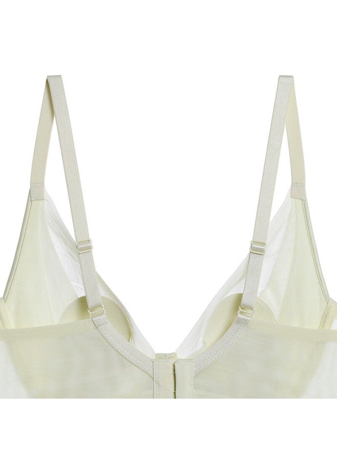 Aimer Women's Summer Thin Breathable Sheer Tulle Bra, Petal Pattern, Minimizing For Large - Image 3