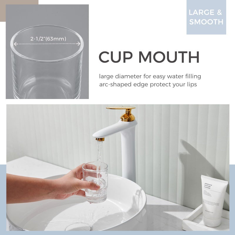 Aomasi Bathroom Glass Cup, Aomasi Transparent Toothbrush & Toothpaste Holder, Mouthwash Tumbler Cup Drinking Mug Glassware - Image 3
