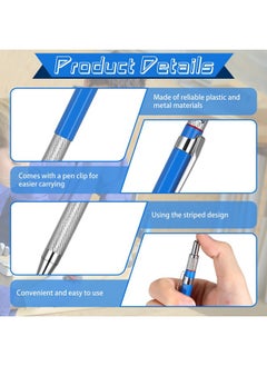 Nezyo 4 Pieces Welder Pencil With 60 Pieces Round Silver Refills Mechanical Pencil Metal Marker Pen For Construction Workers Metal Work Welders Plumbers Framers  - Image 5