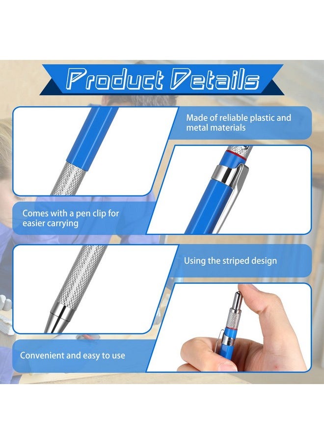 Nezyo 4 Pieces Welder Pencil With 60 Pieces Round Silver Refills Mechanical Pencil Metal Marker Pen For Construction Workers Metal Work Welders Plumbers Framers  - Image 5