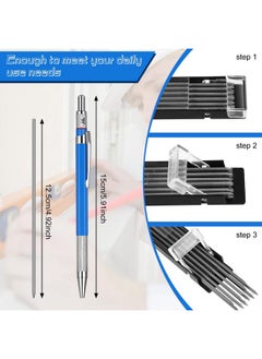 Nezyo 4 Pieces Welder Pencil With 60 Pieces Round Silver Refills Mechanical Pencil Metal Marker Pen For Construction Workers Metal Work Welders Plumbers Framers  - Image 3