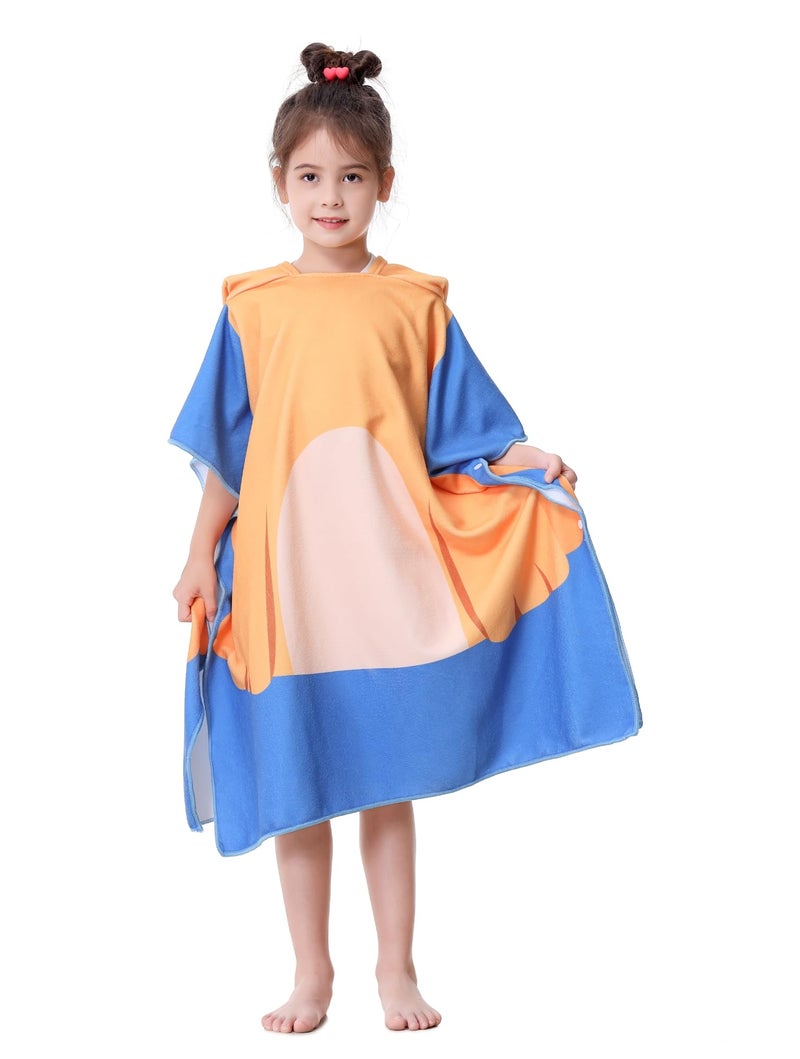 Athaelay منشفة شاطئ للأطفال مع غطاء للرأس قابلة للارتداء للأعمار 3 4 5 6 7 10 سنوات مع حقيبة - Image 4