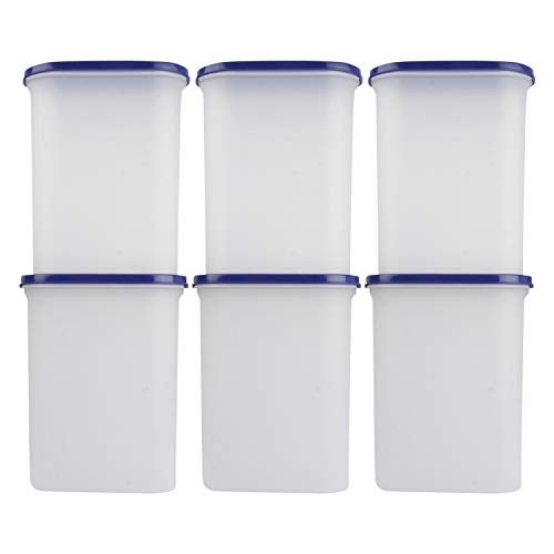 Cutting EDGE 2400ml Anti-Bacterial Modular Plastic Storage Container Set of 6, BPA-Free, Airtight Lid, Leakproof, Stackable Organizer for Pantry, Sugar, Flour & Grains (Navy Blue) - Image 4