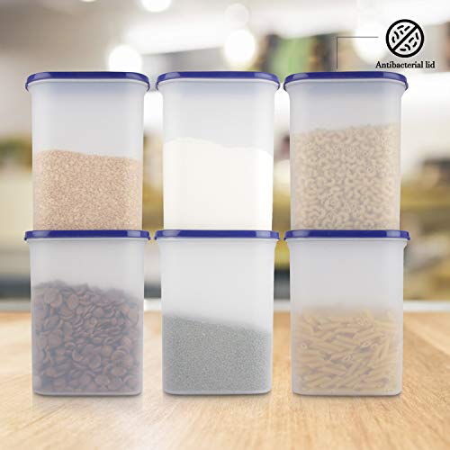 Cutting EDGE 2400ml Anti-Bacterial Modular Plastic Storage Container Set of 6, BPA-Free, Airtight Lid, Leakproof, Stackable Organizer for Pantry, Sugar, Flour & Grains (Navy Blue) - Image 5
