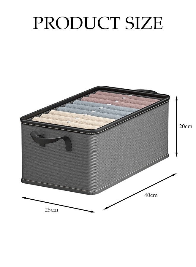 DUNISO 3pcs Wardrobe Clothes Organizer Closet Storage Organizer for Clothes Jeans Washable Closet Storage Boxes with Leather Handles Cube Storage Bin for Home Bedroom Office 25L - Image 2