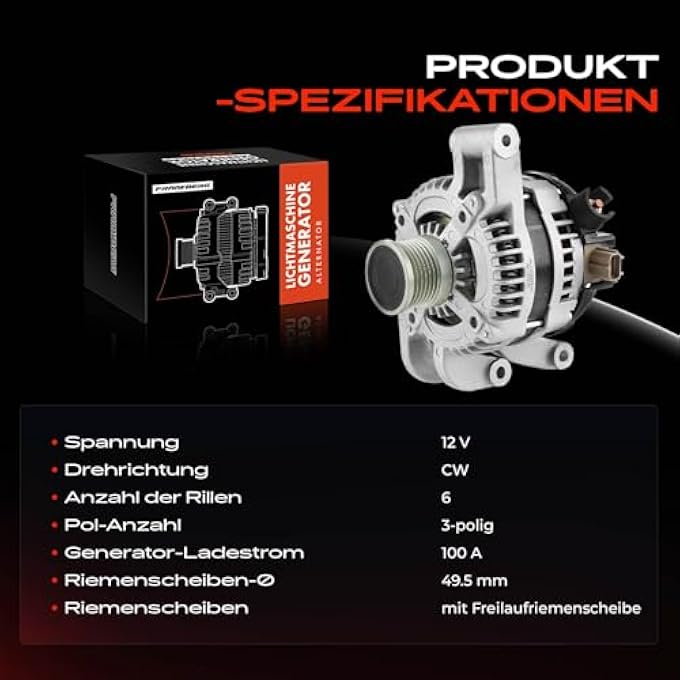 Frankberg Alternator Generator 120A Compatible with C-Max DM2 1.8L 2.0L 2007-2010 Focus II DA DP HCP 1.8L 2.0L 2006-2011 S40 II 544 1.8L 2.0L 2004-2012 Replace# 1042 10376 2 US - Image 4