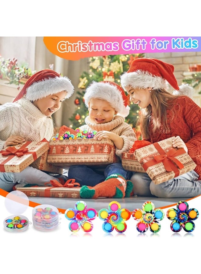 GIGILLI جيجيلي 24 حزمة هدايا حفلات دواليب فidget للأطفال من 4-8 و 8-12، حشوات أكياس الهدايا للأطفال من 3-5، ألعاب فidget مصغرة للصفوف، جوائز بالجملة للبنات والأولاد، هدايا عودة لحفلات عيد ميلاد الأطفال الصغار - Image 4