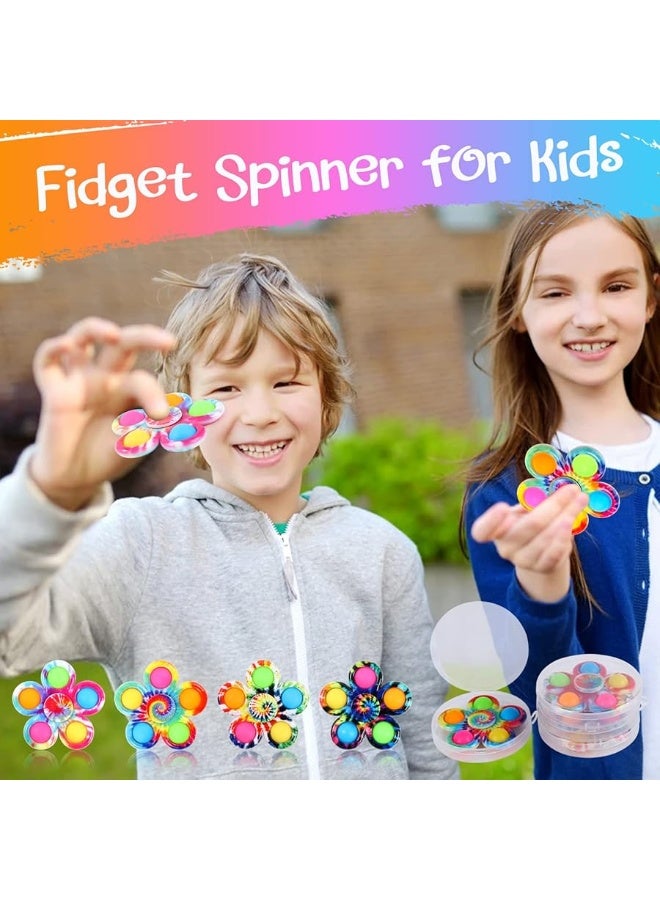 GIGILLI جيجيلي 24 حزمة هدايا حفلات دواليب فidget للأطفال من 4-8 و 8-12، حشوات أكياس الهدايا للأطفال من 3-5، ألعاب فidget مصغرة للصفوف، جوائز بالجملة للبنات والأولاد، هدايا عودة لحفلات عيد ميلاد الأطفال الصغار - Image 3