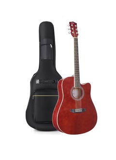 Megarya MegArya 41 Inch Wine Red Color Acoustic Guitar for Beginner Adult, 41 Inch Kids Students Cutaway Acustica Guitarra with Gig Bag  - Image 1