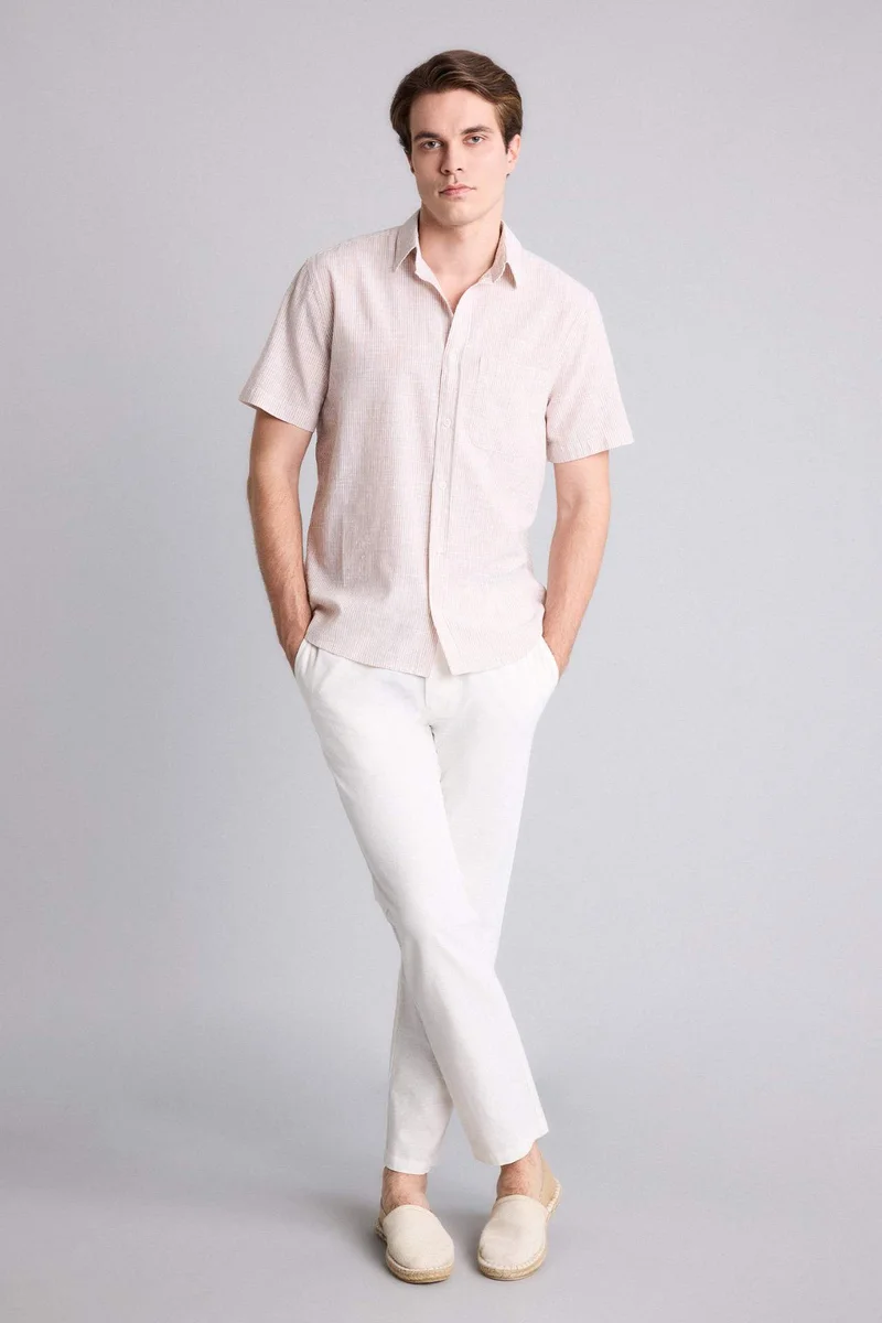 ديفاكتو Regular Fit Cotton Short Sleeve Shirt