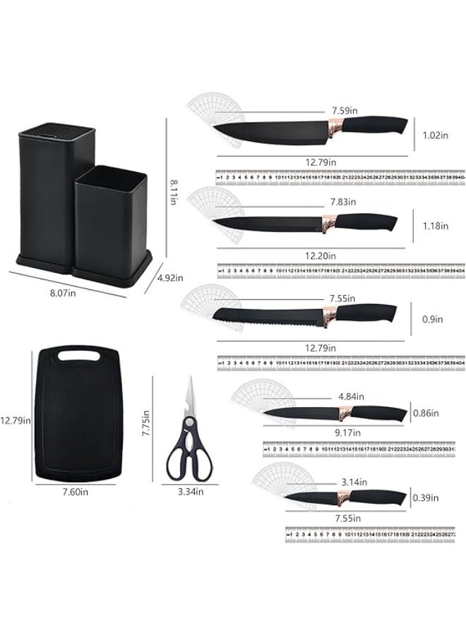 LOISTE 19-Piece Silicone Kitchen Utensils & Knife Set for Cooking with Storage Holder — Heat-Resistant Cooking Tools & Knives for Home Kitchen | BPA Free | Non-Stick | Lightweight | Black Colour - Image 2
