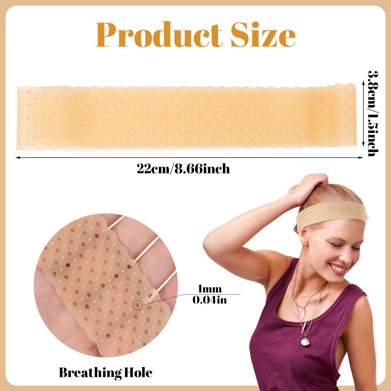 guduling 3pcs Silicone Wig Grip, Wig Grip Headband, Silicone Material, Elastic Fixed Non-Slip Wig Bands No Slip for Men and Women, Sweat-Proof Shaping, Skin Color - Image 2
