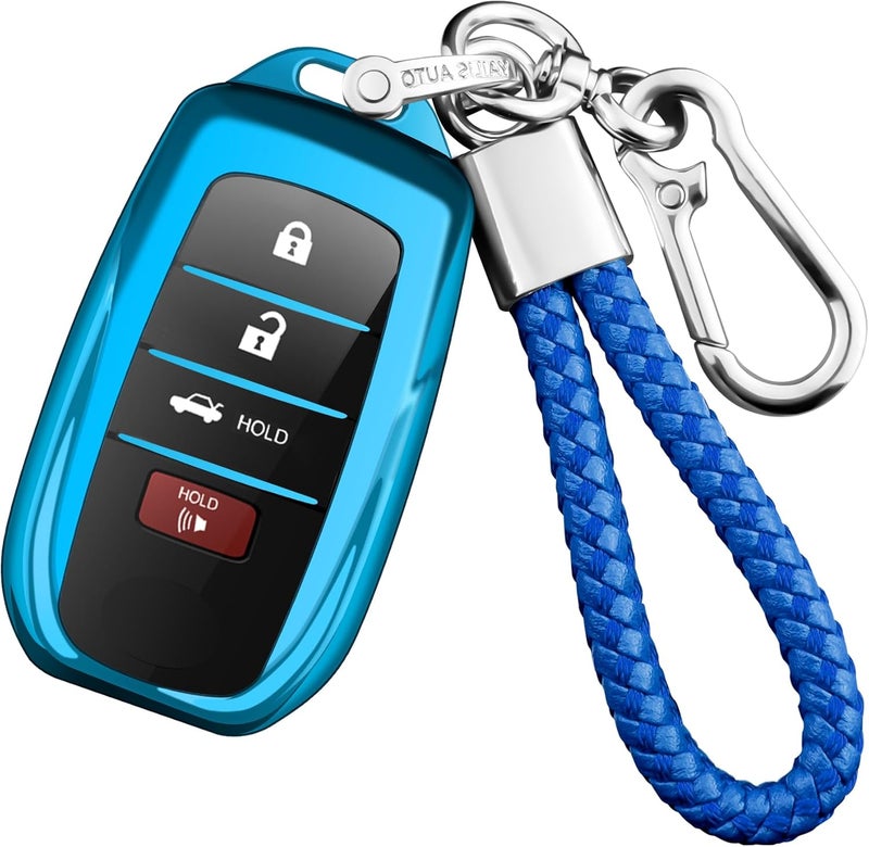 Autophone Key Fob Cover for Toyota with Keychain - Blue TPU Protection - Image 1