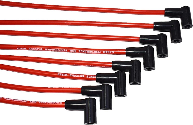 A-Team Performance 8.0mm Red Silicone Spark Plug Wires for Chevrolet SBC Small Block GMC - Image 3