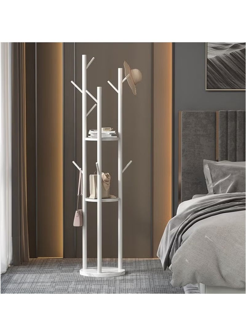 Generic Coat Racks Freestanding with 3 Storage Shelves, Metal Coat Racks Stand with 9 Hooks oat Hanger Stand and Heavy Marble Base, Entryway Coat Racks Tree Hanger, Purses Racks  - Image 1