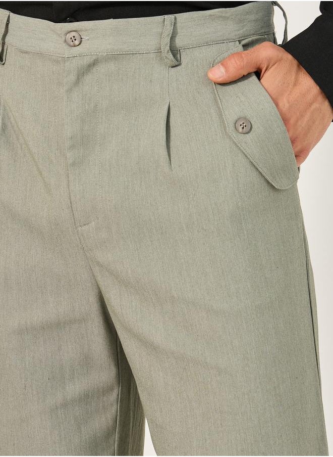 Styli Mid Rise Tapered Fit Trousers  - Image 3