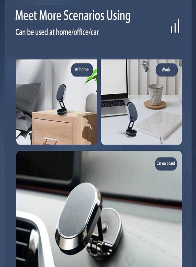 QUEMISS Car Phone Holder Mount for Smartphones, Compatible with iPhone, Huawei, Xiaomi, Samsung, Strong Magnetic Attraction, 360 Rotation, Suction Adhesive, Dashboard Mount - Image 5