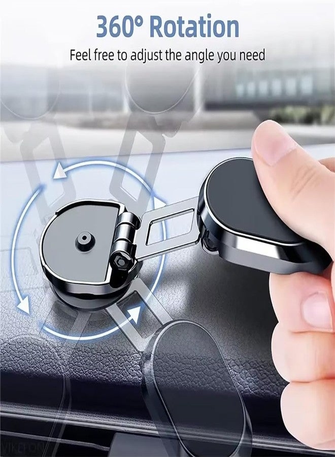 QUEMISS Car Phone Holder Mount for Smartphones, Compatible with iPhone, Huawei, Xiaomi, Samsung, Strong Magnetic Attraction, 360 Rotation, Suction Adhesive, Dashboard Mount - Image 2