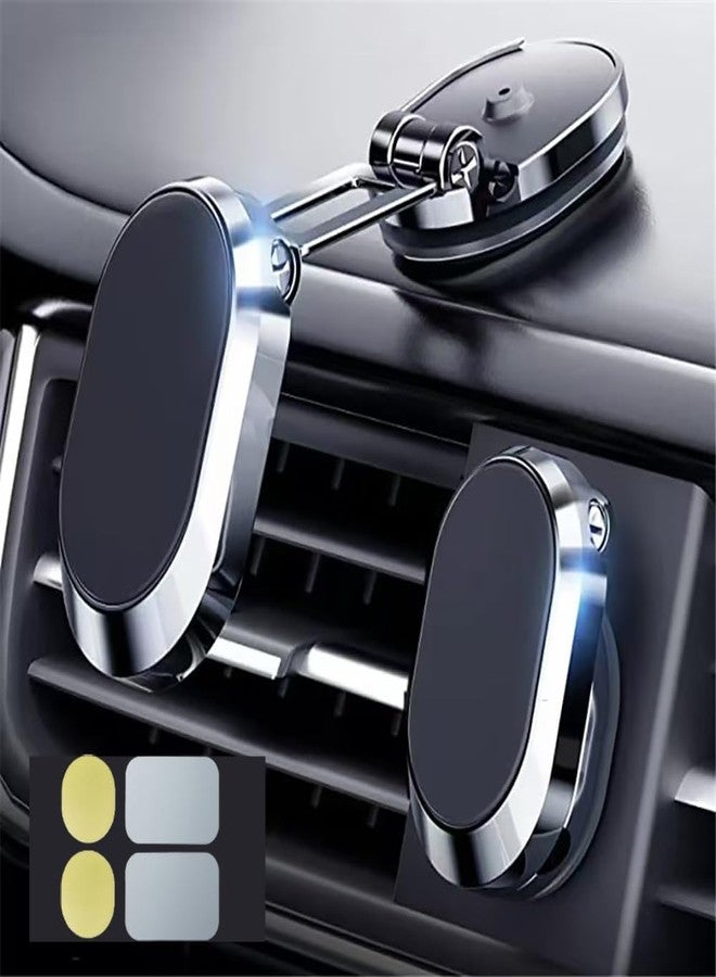 QUEMISS Car Phone Holder Mount for Smartphones, Compatible with iPhone, Huawei, Xiaomi, Samsung, Strong Magnetic Attraction, 360 Rotation, Suction Adhesive, Dashboard Mount - Image 1