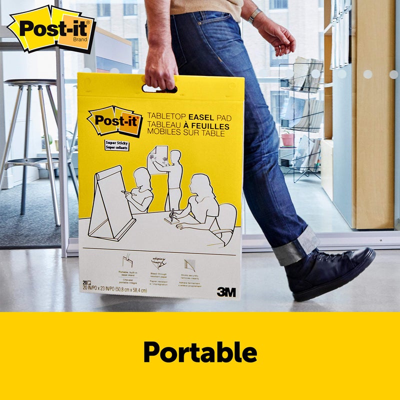 Post-it Super Sticky Portable Tabletop Easel Pad, Great for Virtual Teachers and Students, 20x23 Inches, 20 Sheets,Pad, 2 Pads (563 VAD 2PK) - Image 2