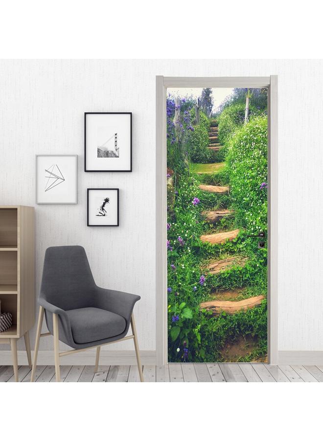 Bluejw Foreign Trade Goods 77/90cm Landscape Decoration Simulation Door Stickers Bedroom Living Room Door Renovation Pvc Wall Stickers A Generation Of Hair - Image 4
