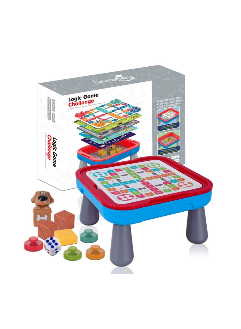 SYOSI Board Games for Kids, Classic Family Logic Thinking Strategy Game, Portable Table, Preschool Learning Early Educational 3 Levels Toys, Birthday Gifts for Boys Girls 1-4 Players, Ages 6 and Up - Image 2