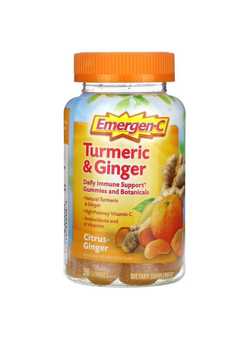 Turmeric & Ginger, Citrus-Ginger, 36 Gummies