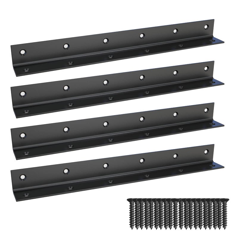 Aufuga L Bracket,Heavy Duty Corner Brace,Stainless Steel Corner Bracket,Black Large Angle Brackets, Metal Braces for Wood Aufuga (4, 11x1x1) - Image 1