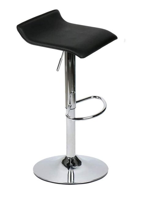 Adjustable Swivel Barstools, PU Leather with Chrome Base, Pub Counter Chair (D-Black)
