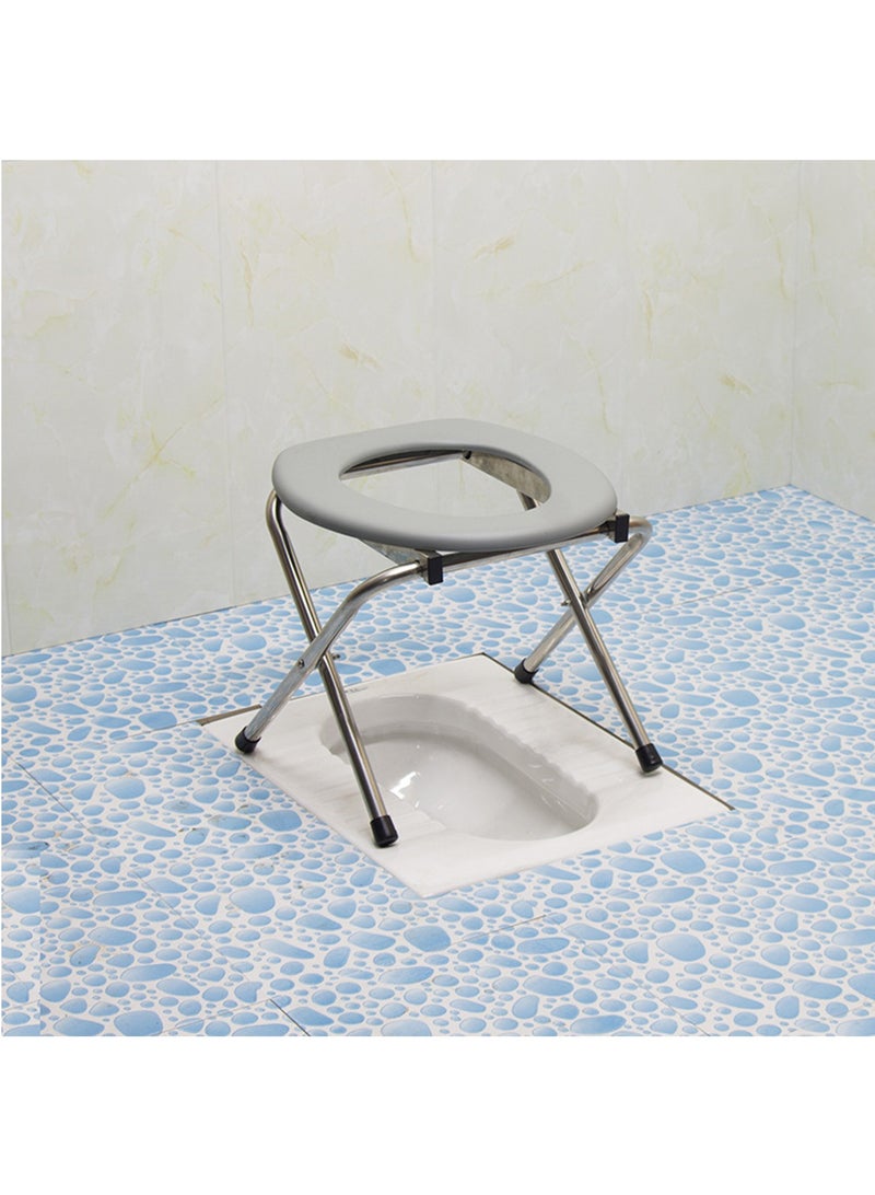Hihonor Portable Toilet Seat – Compact Lightweight Indoor & Outdoor Commode w/Built-In Bag Hooks & Travel Bag – Heavy-Duty Stainless-Steel Chair is Durable & Convenient For Camping  - Image 1