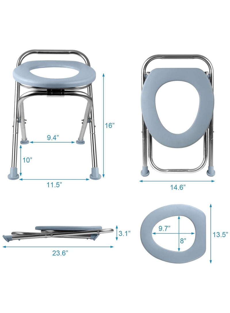 Hihonor Portable Toilet Seat – Compact Lightweight Indoor & Outdoor Commode w/Built-In Bag Hooks & Travel Bag – Heavy-Duty Stainless-Steel Chair is Durable & Convenient For Camping  - Image 5