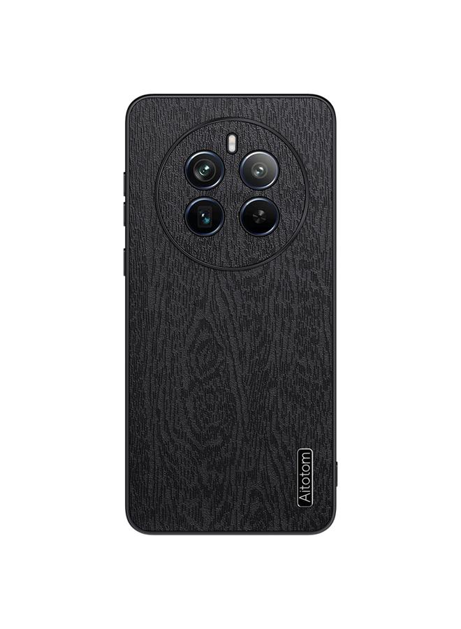 اس-توب جراب هاتف Realme 12 مصنوع من جلد لحاء الشجر ومقاوم للصدمات - Image 1