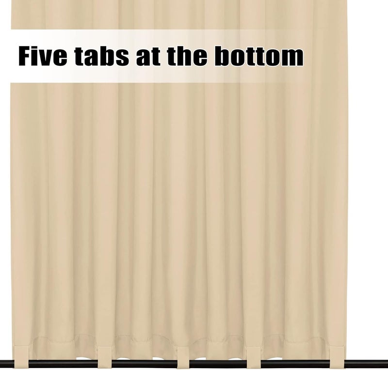 Easy-Going ستائر خارجية مقاومة للماء والرياح والطقس لحديقة، كابانا، شرفة، بيرغولا وز gazebo، مع حواف علوية وشرائط سفلية، 1 لوحة، 110x96 بوصة، بيج - Image 4