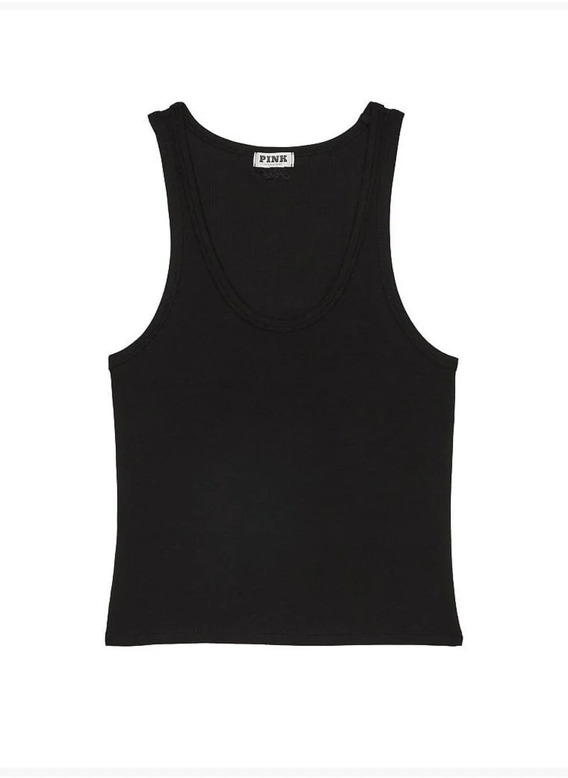 PINK Ribbed Modal Scoop Tank