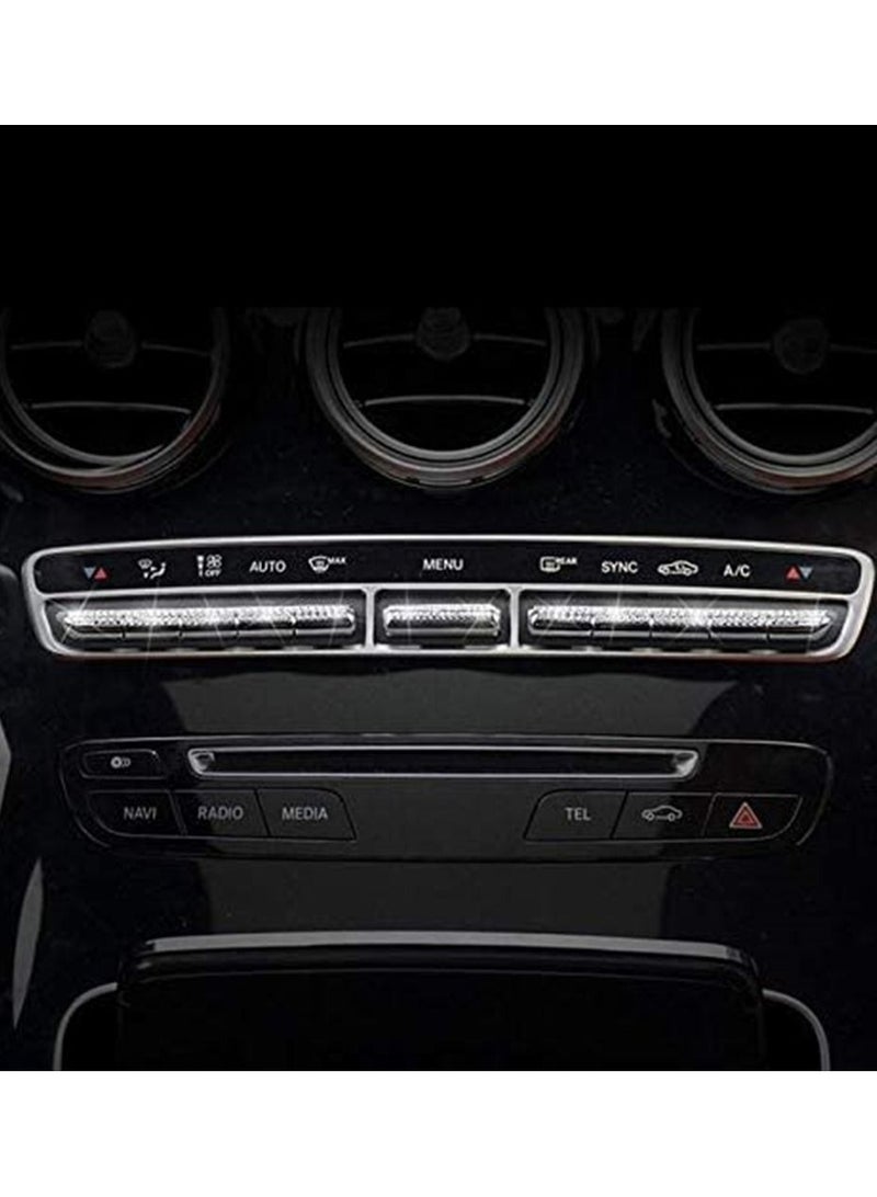 Y&D Car Air Conditioner Button Interior Accessorise, Bling Rhinestone Crystal Decals for Mercedes Benz W205 C300 E300 E350 E400 W212 W213 CLS GLC EQC (11PCS) - Image 4