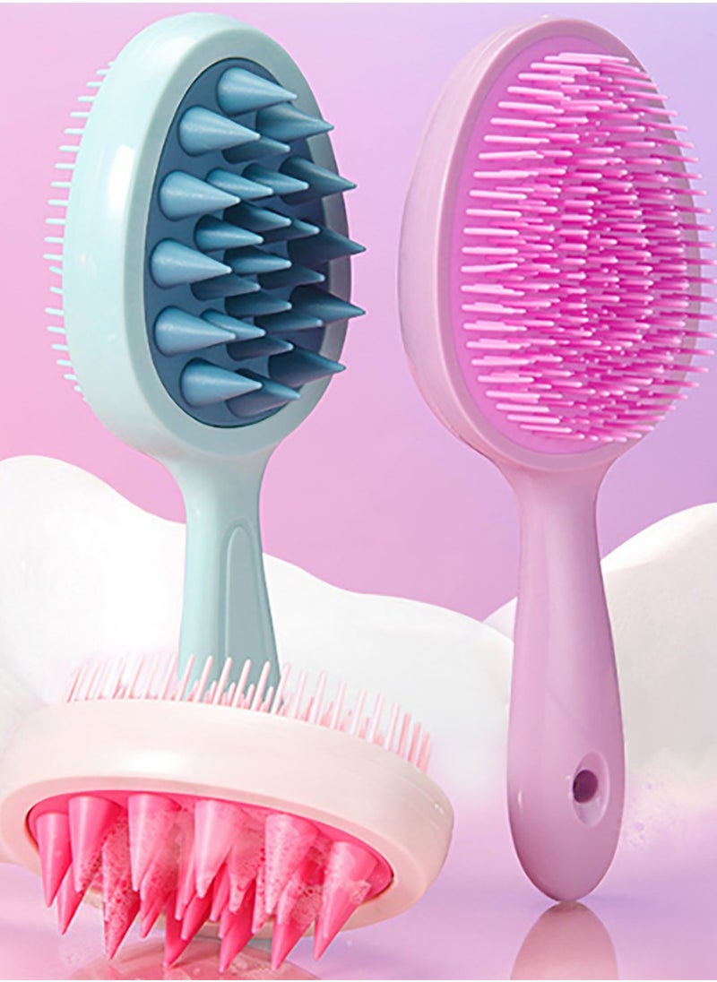 Generic - 2-in-1 Scalp Massager Shampoo Brush, Scalp Scrubber for Hair Growth & Dandruff Removal, Hair Scrubber with Soft Silicone Bristles, Wet Dry Scalp Exfoliator for Scalp Care, Purple - Image 1