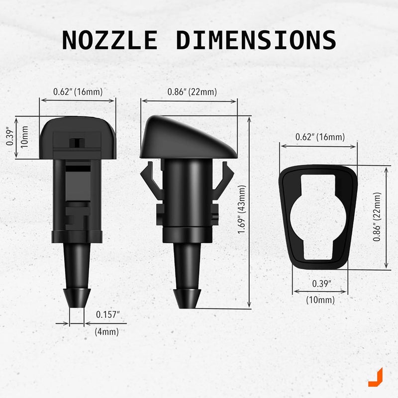 Click&Fit بدائل فوهات غسيل الزجاج الأمامي Click&Fit لفورد وكرايسلر ودودج - Image 3