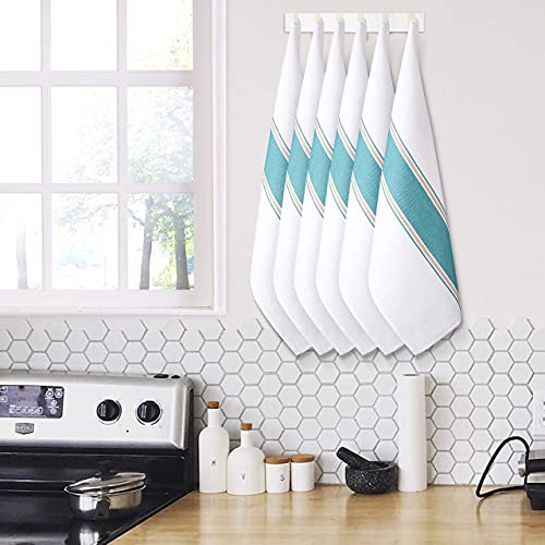 Goroly Home 100% Cotton Kitchen Dish Towel Set of 6 Pack, Highly Absorbent Quick Drying, Machine Washable and Reusable Ultra Soft Tea Towel with Hanging Loop for Cleaning Dishes, 20x28 Inch Teal - Image 3