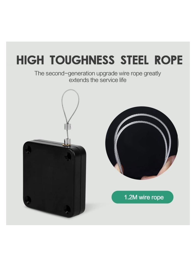 غالق باب اوتوماتيك متعدد الاستخدامات، لا يحتاج لثقوب لتثبيته ويعمل باربطة سحب من الفولاذ، مناسب للاستخدام المنزلي ولجميع انواع الابواب (ابيض) - Image 5