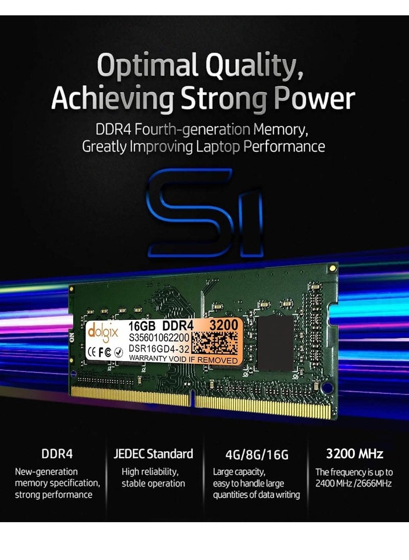 Dolgix 16GB DDR4 3200MHz Laptop RAM – High-Performance SO-DIMM Memory (PC4-25600, 1Rx8, CL22, 260-Pin)  - Image 2