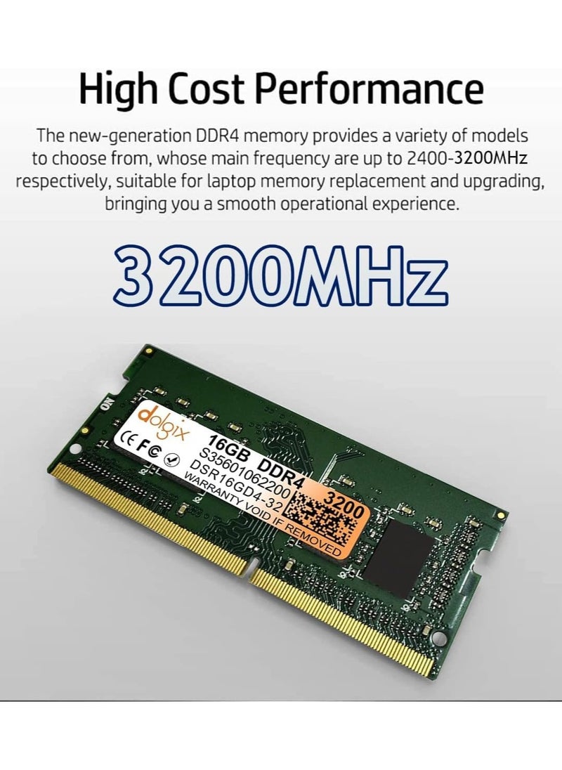 Dolgix 16GB DDR4 3200MHz Laptop RAM – High-Performance SO-DIMM Memory (PC4-25600, 1Rx8, CL22, 260-Pin)  - Image 3